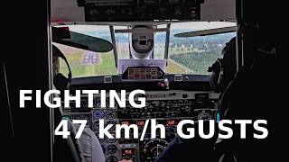 Turbulent Cockpit Approach to Braunschweig Airport in a Beechcraft 1900D ✈️ | Gusts up to 25 kt