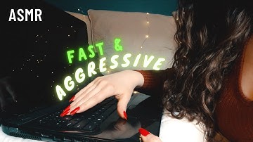 ASMR FAST & AGGRESSIVE Keyboard Typing With LONG NAILS