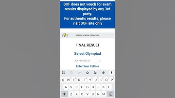 How to check SOF OLYMPIAD EXAM 2024-25 results #SOF OLYMPIAD