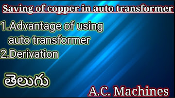Saving of cu in auto transformer