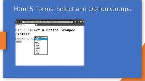 039 HTML5 Group Combo Box Items using OptGroup Tag