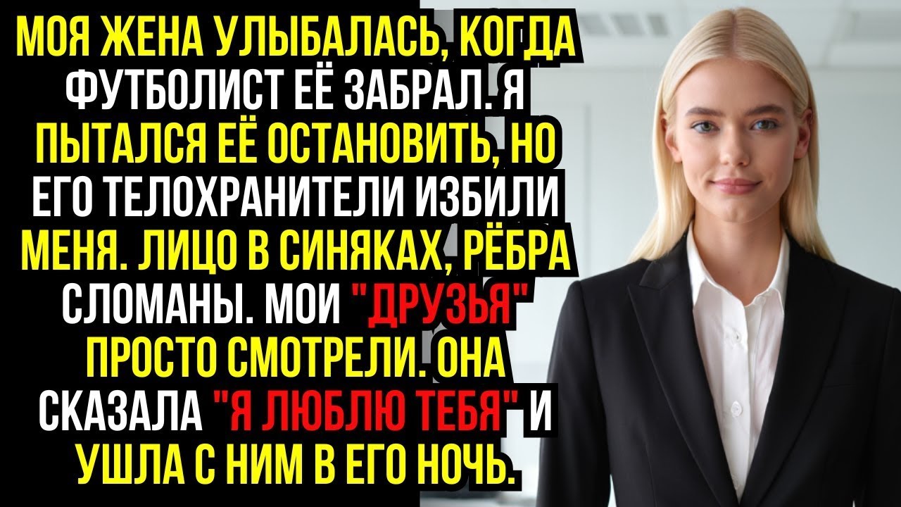 Моя жена УЛЫБАЛАСЬ, когда футболист её ЗАБРАЛ. Я ПЫТАЛСЯ её ОСТАНОВИТЬ, но его ТЕЛОХРАНИТЕЛИ избили.