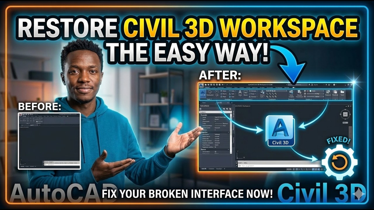 User Control Panel Missing Autocad How to Restore Civil 3D Workspace in AutoCAD Civil 3D | Fix Missing ...
