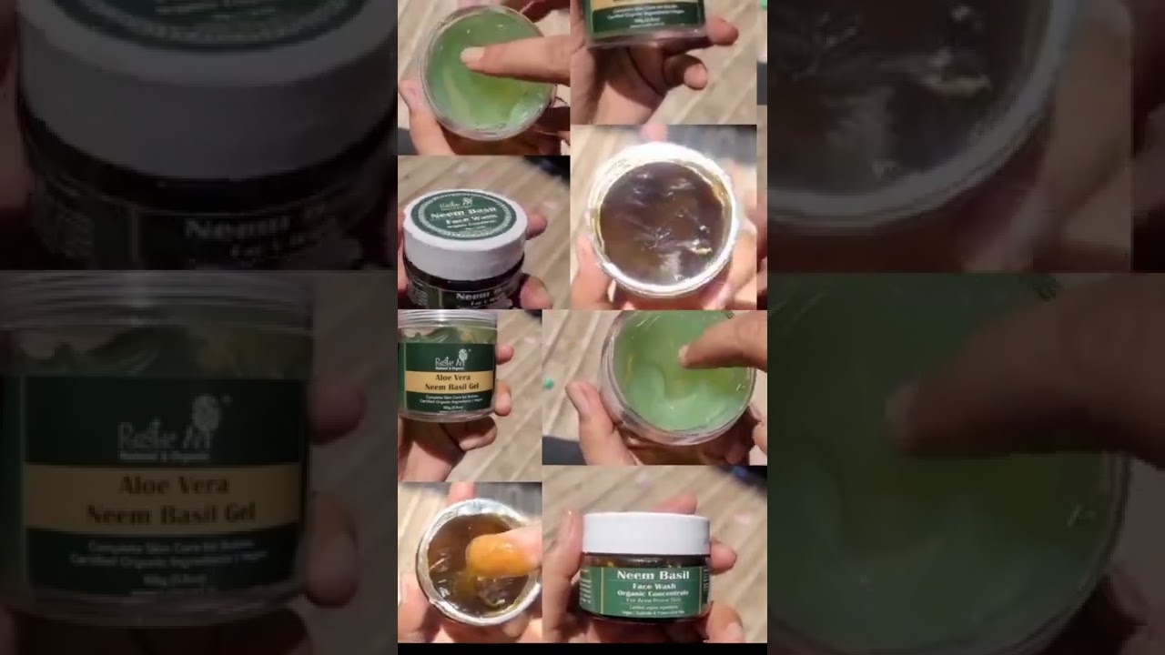 Best Neem Basil Anti Acne Combo! Organic anti acne kit - face wash, aloe vera gel.