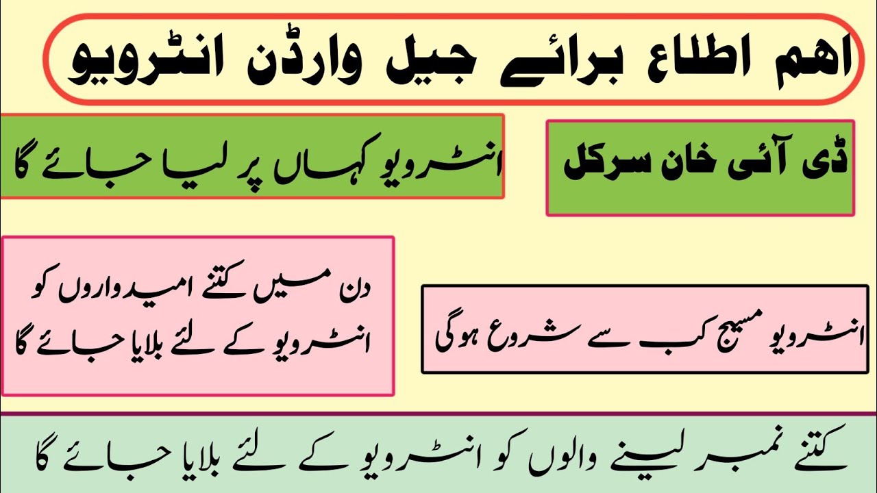 Jail Warden Interview | 2026 | DI Khan Circle Important Update | Interview Kab Se Shuru Hogi?