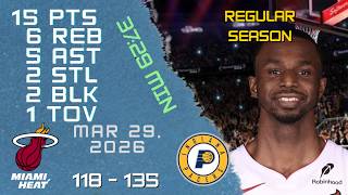 Andrew Wiggins Player Full High Lowlights vs PACERS 29 03 2026 NBA REGULAR SEASON Game