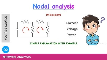 Nodal analysis Using Voltage Source. Simply explained in malayalam. Through the Circuits