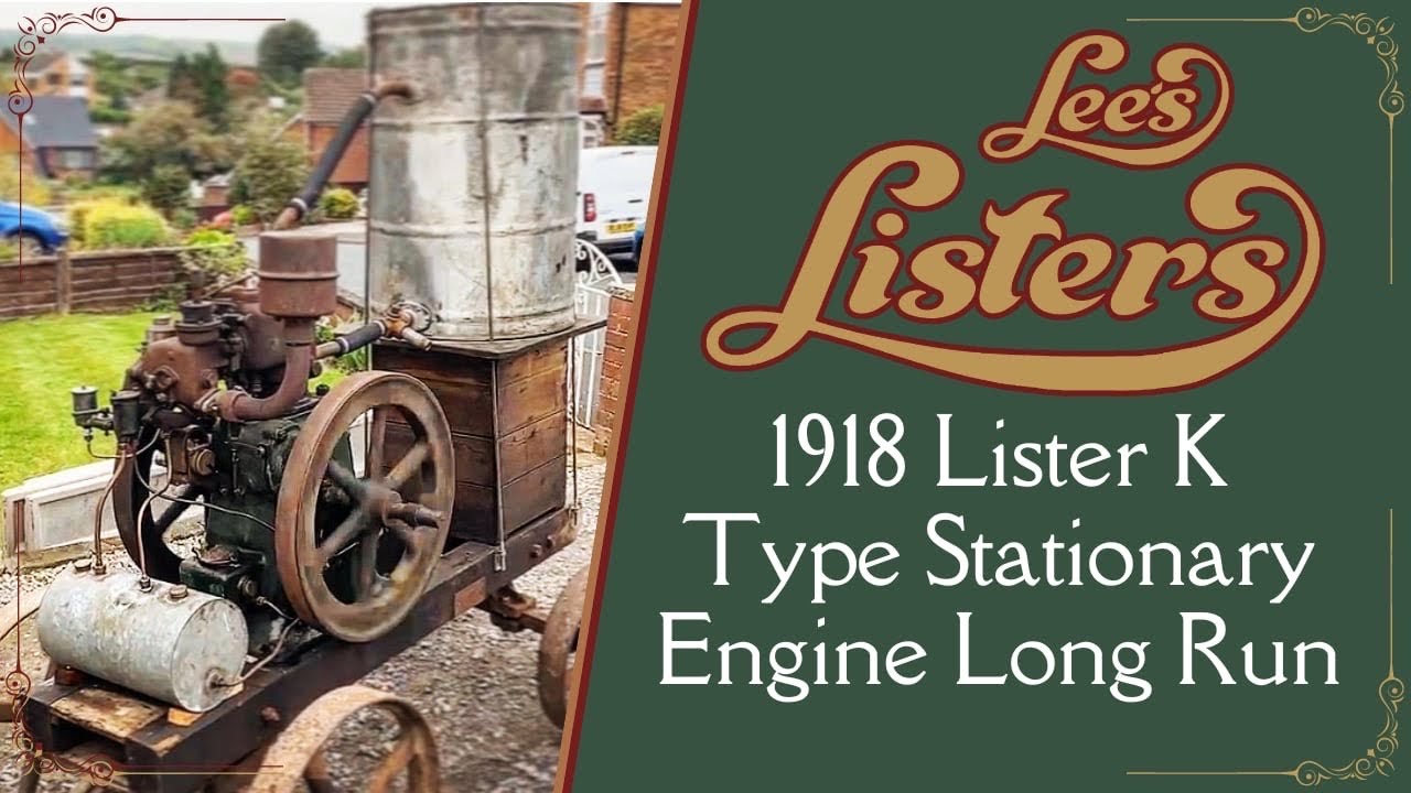 K Type Engine 1918 Lister K Type Stationary Engine Long Run - YouTube
