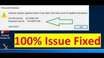 Outlook Requires updates before it can start. Current version: 16.0.4266.1001 Req : 16.0.4600.1000