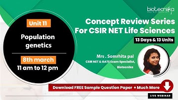 CSIR NET Day 11 - UNIT 11 Population genetics
