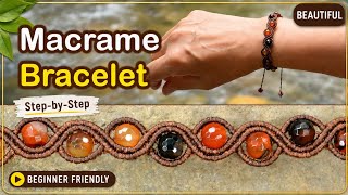 DIY Macrame Bracelet | Easy & Beautiful Beaded Bracelet Tutorial