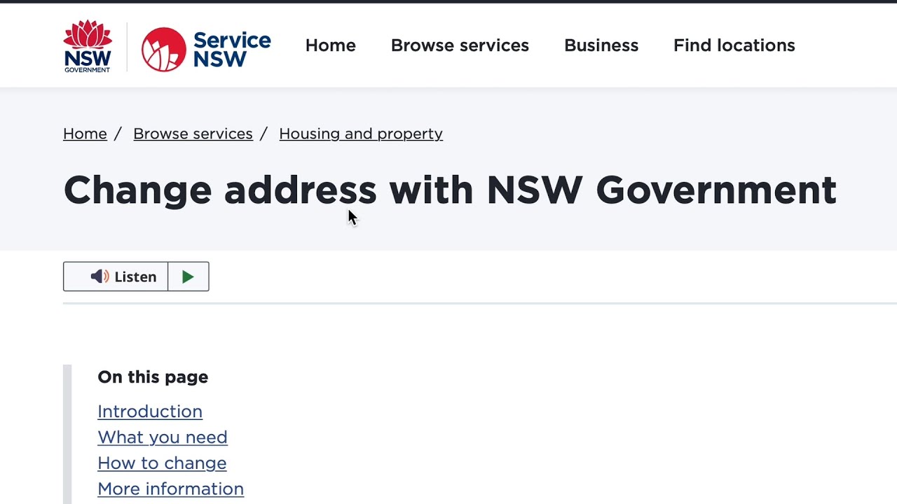 How to change Address in NSW Australia Online - YouTube