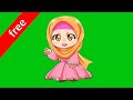 كروما شاشة خضراء لشخصية بنت محجبة تتحدث And Green Screen For The Character Of A Veiled Girl Talking