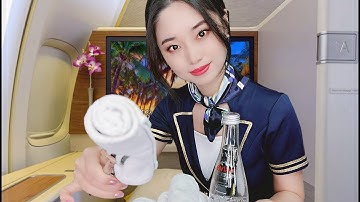 [ASMR] First Class Flight Attendant ~ Overnight International Flight