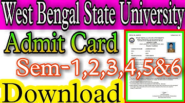WBSU 2nd 4th 6th Semester Admit Card 2022 Online Admit Card West Bengal State University Admit Card