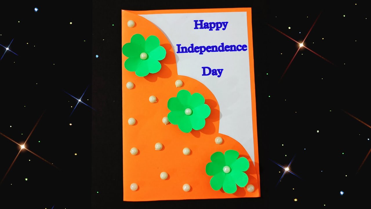 Easy orange colour card idea for school competition | simple homemade Independence day card