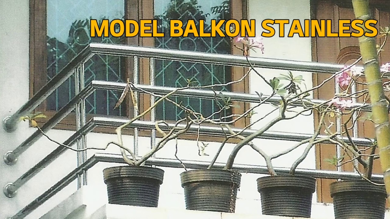 Model Balkon  Stainless Kanopi garasi stainless dan pintu 