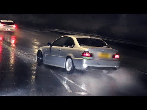 Modified Cars Leaving A Rainy Car Meet March 2019