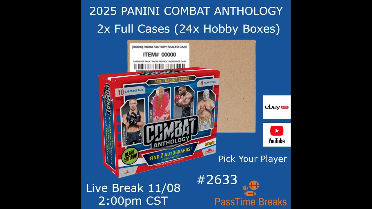 11/08 - 2025 PANINI PFL COMBAT ANTHOLOGY 2x Cases 24x Hobby Boxes