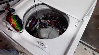 Rinsing out a fresh batch of ice dyes!
