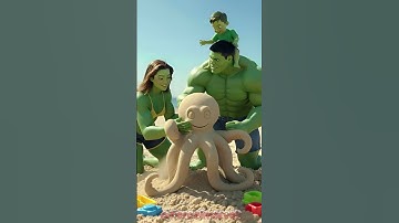 Spider-Man vs Hulk Sand Statue Octopus Crafting Battle! #marveltoys #hulk#spiderman #shorts