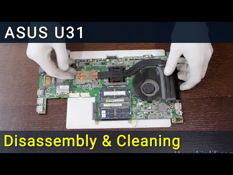 Asus U31 Разборка, чистка вентилятора от пыли и замена термопасты