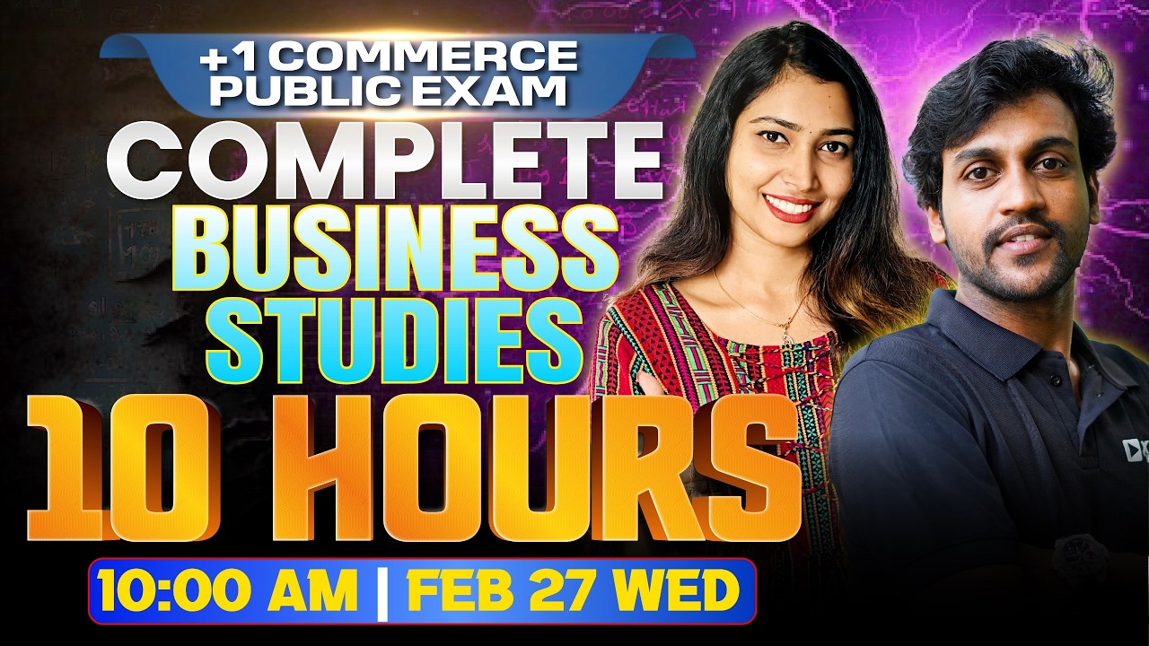 Plus one Business Studies | Complete Chapters in 10 Hours Live | Exam Winner