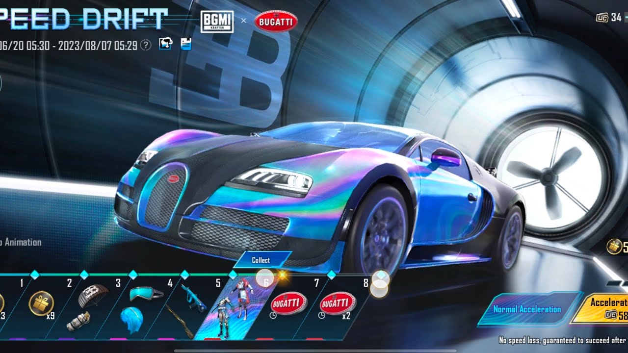 Buggati car | Normal acceleration| BGMI | Luck?