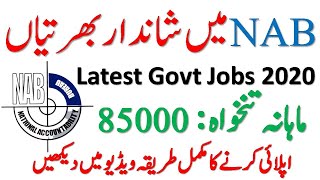 NAB Jobs 2020 | Latest Govt Jobs in Pakistan 2020 | National Accountability Bureau Jobs 2020