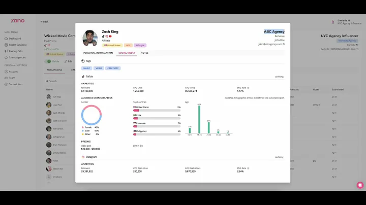 How to Manage Influencer Submissions on Zano | Review Talent Manager Pitches Easily