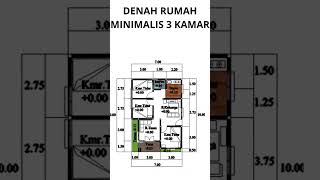 DENAH RUMAH MINIMALIS 3 KAMAR TIDUR UKURAN 7X10 | #shorts DENAH RUMAH MINIMALIS 3 KAMAR TIDUR UKURAN 7X10 | #shorts