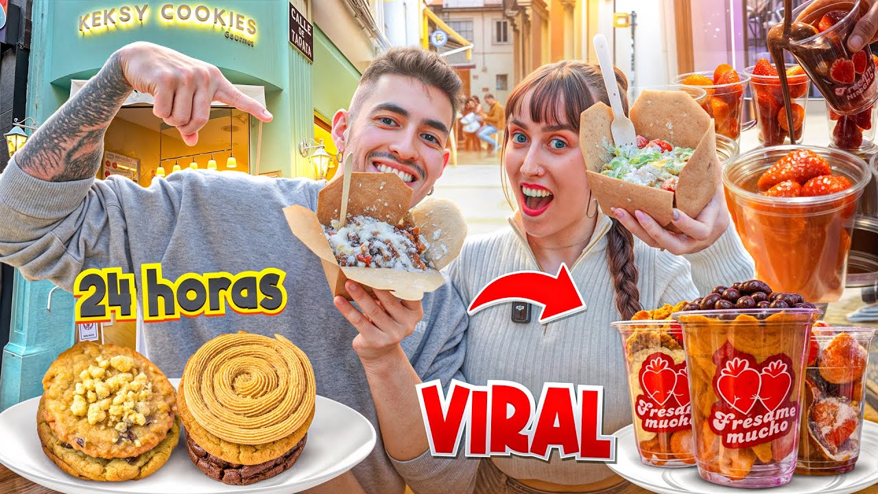 24 horas comiendo COMIDA VIRAL en VALENCIA 🤯