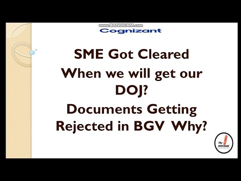 Cognizant SME Interview  Cleared|When we will get our DOJ? |Documents Getting rejected in BGV Why ?