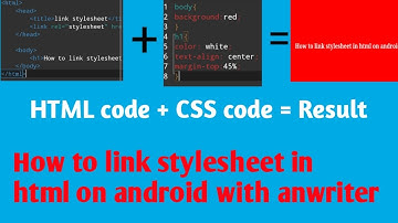 How to link stylesheet in html on android with anwriter