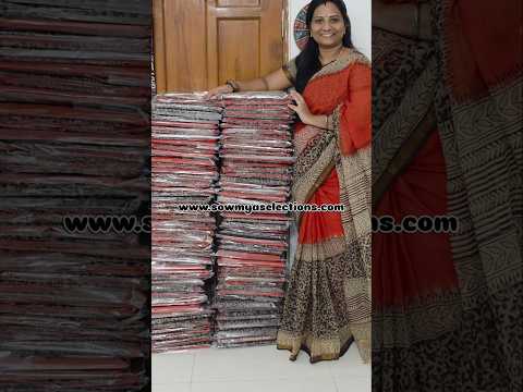 Kalamkari Mangalagiri Kota | Dye Sarees with  Hand Block Prints | Price 1950/- freeshipping