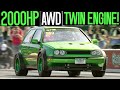 Twin engine vw golf returns with 2000hp