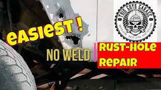 easy no weld rust hole repair diy how to