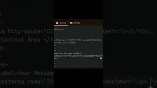HTML Textarea Tag Explained! 📝 #shorts #html #webdevelopment
