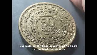 🇲🇦Rare 1952 Morocco 50 Francs Coin Worth Big Money!”💰#coins #morocco #rarecoin #worldcoins