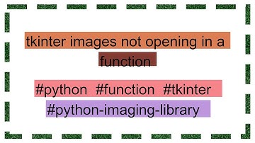 tkinter images not opening in a function