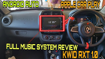 Kwid rxt 1.0 full music system review,android auto,apple car play,bluetooth, video,fm/am,usb