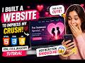 I Made a Website for My Crush Using HTML, CSS & JavaScript ❤️🔥#love #shorts #couple #tech #cute