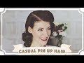 Casual Pin Up Hair // How To Curl Your Hair [CC]