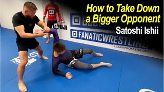 How to Take Down a Bigger Opponent in No Gi Grappling with Satoshi Ishii   #bjjwhitebelt #bjj