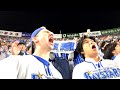 ベイスターズ開幕戦を外野席で全力応援するサワヤン。