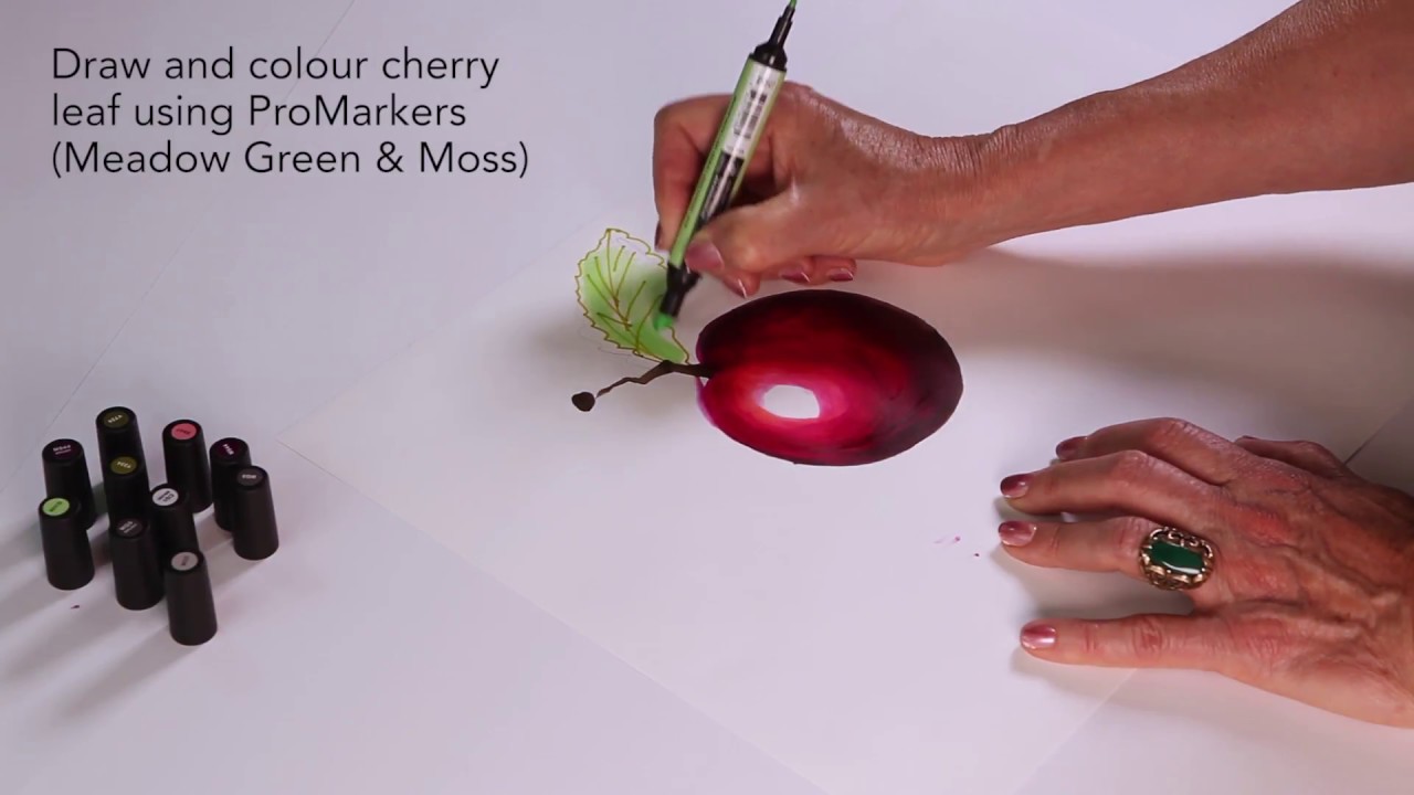 How to create perfect marker highlights on a classic cherry with Promarkers & BrushMarkers