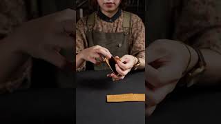 Making a Mini Wallet.  #asmr #leathercraft