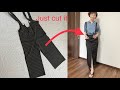[DIY]飽きたワイドパンツリメイクストレートタックスカート簡単easy to transform a straight skirt with wideleg trousers#makeskirt
