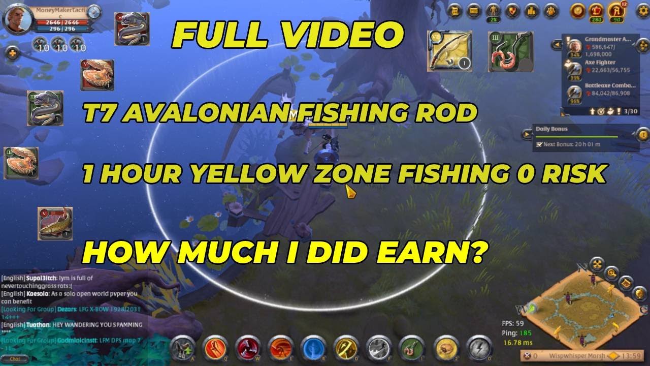 T7 Avalonian Fishing Rod I 1 Hour Yellow Zone Fishing 0 Risk I How Much