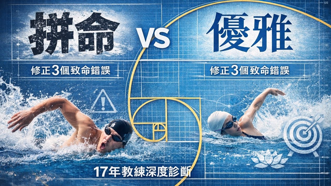 【技術藍圖】拒絕無效努力！自由泳優雅進階：三大致命錯誤修正全解析#自由泳 #游泳教學 #17年教練 #全能大師班 #自由泳技術 #游泳優雅 #游泳錯誤糾正 #自由泳轉身 #游泳訓練 #游泳藍圖